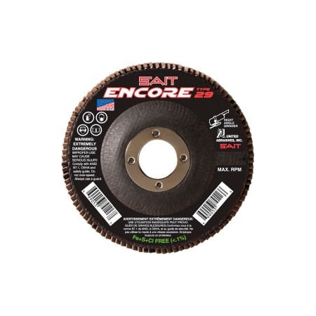 United Abrasives/Sait United Abrasives - Sait 79105 Flap Disc T29 Encore 4-1/2"X 7/8" 36 Grit Zirconium 79108